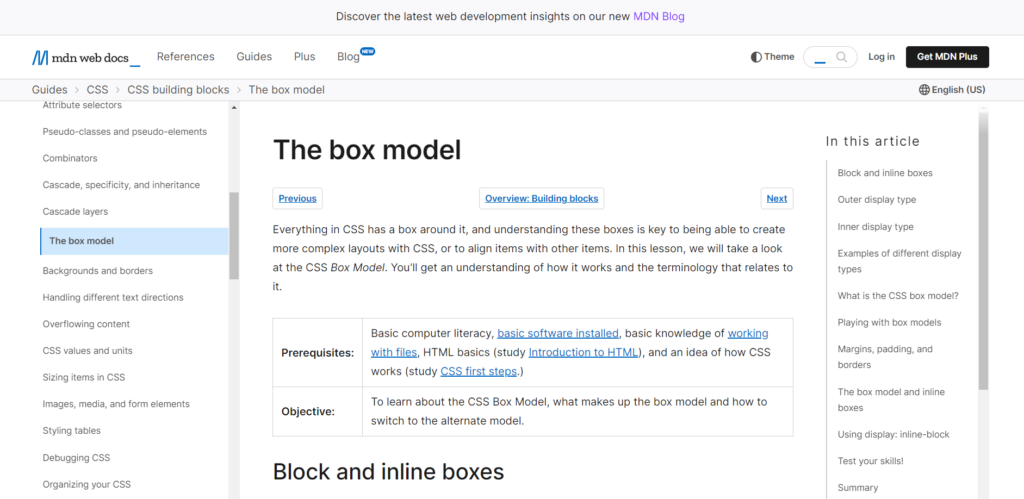 Developer mozilla The box model