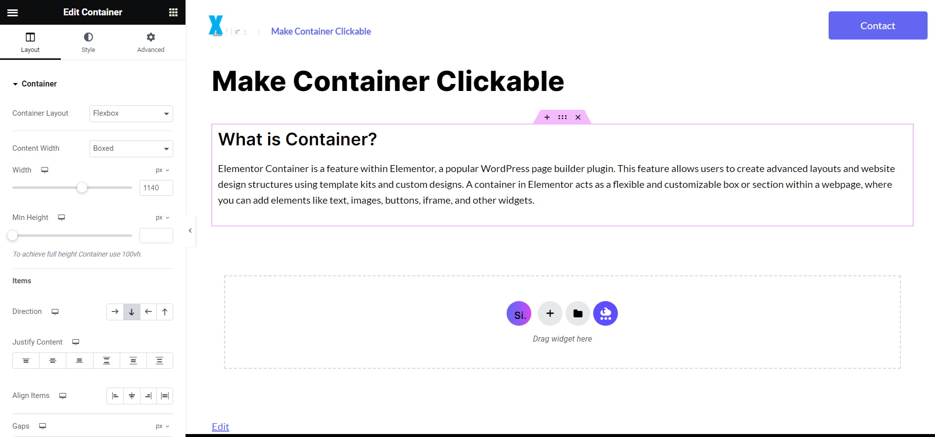 make containers clickable