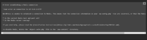error establishing a redis connection